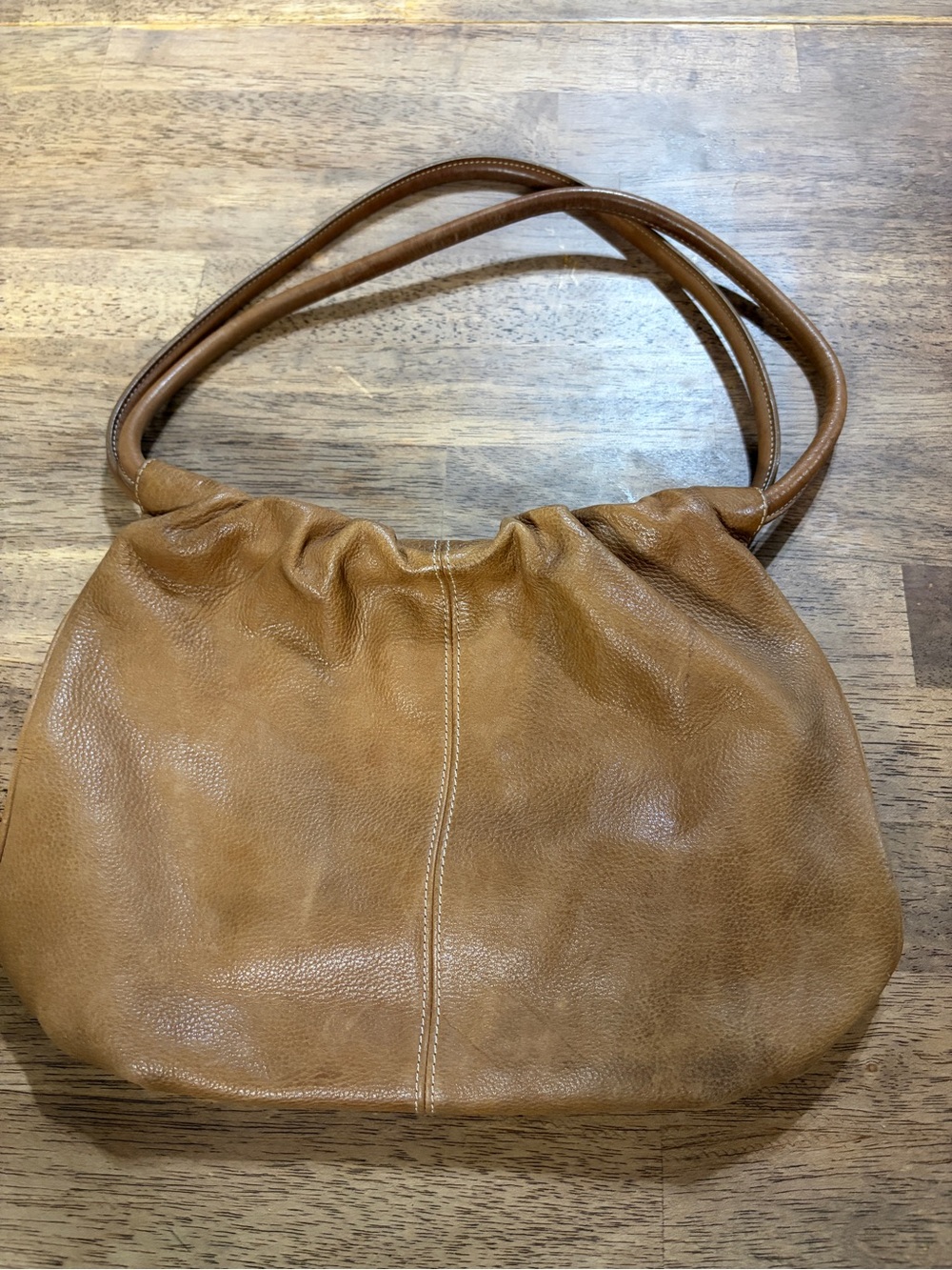 Fossil Cognac Leather Double-Strap Shoulder Bag